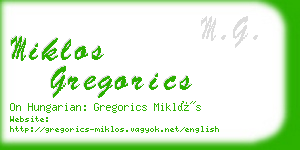 miklos gregorics business card